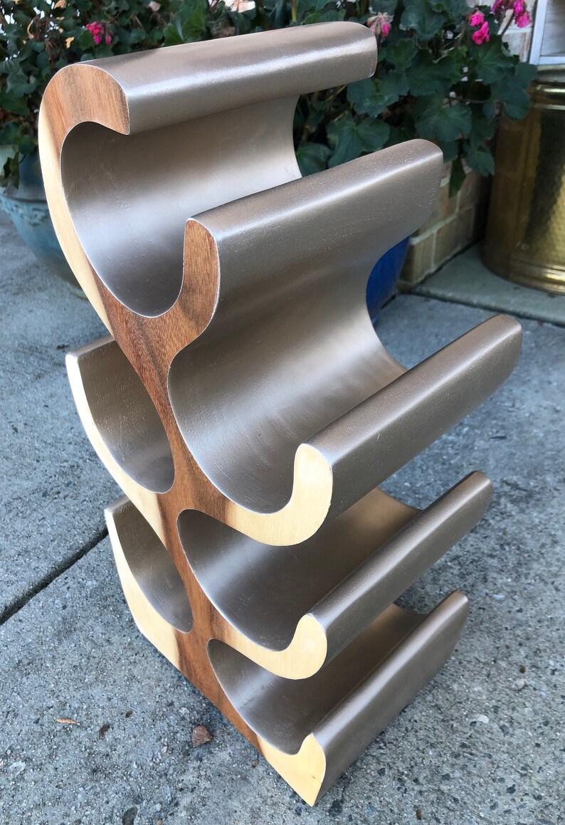 Teak Wine Rack Hand Carved Teak Wood Wine Holder Etsy