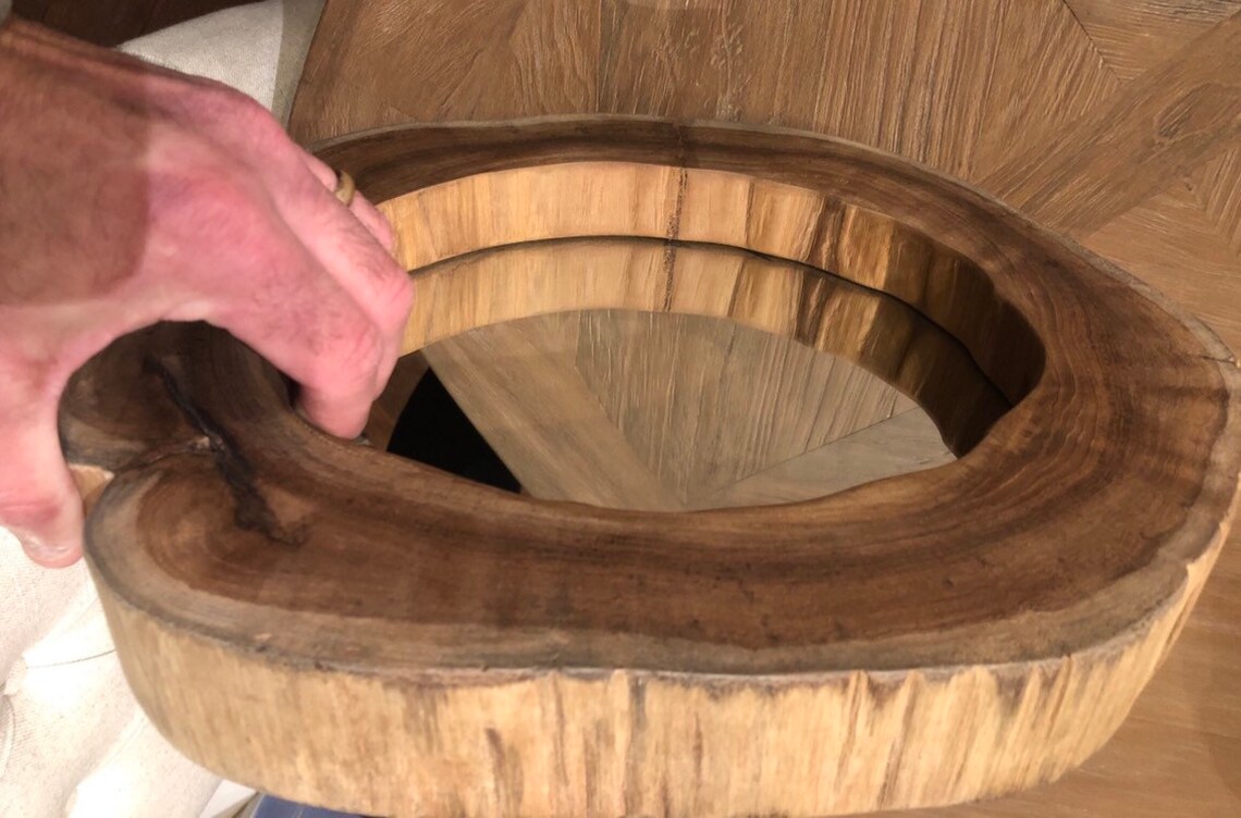 Teak Wood Mirror Frame Live Edge Wood Natural Teak Wood Wall Etsy