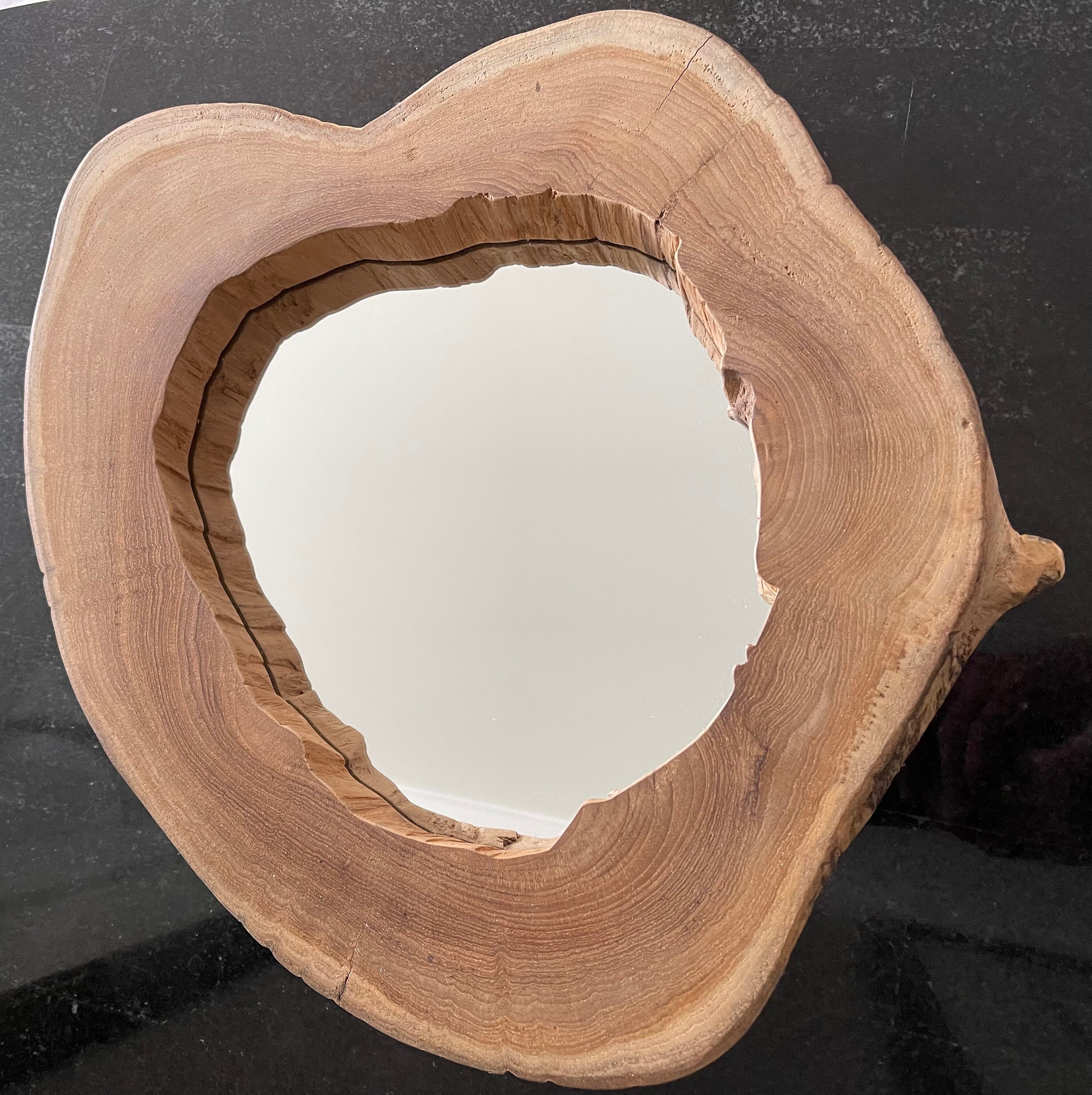 Teak Wood Mirror Frame Live Edge Wood Natural Teak Wood Wall Etsy