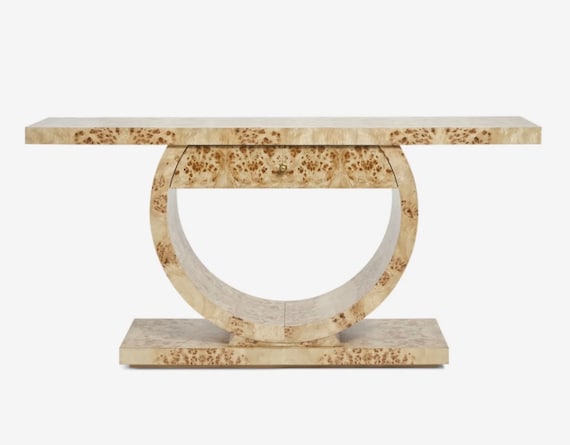 Custom Burl Console Table: Made to Order, USA Crafted (32”x60”x15”)