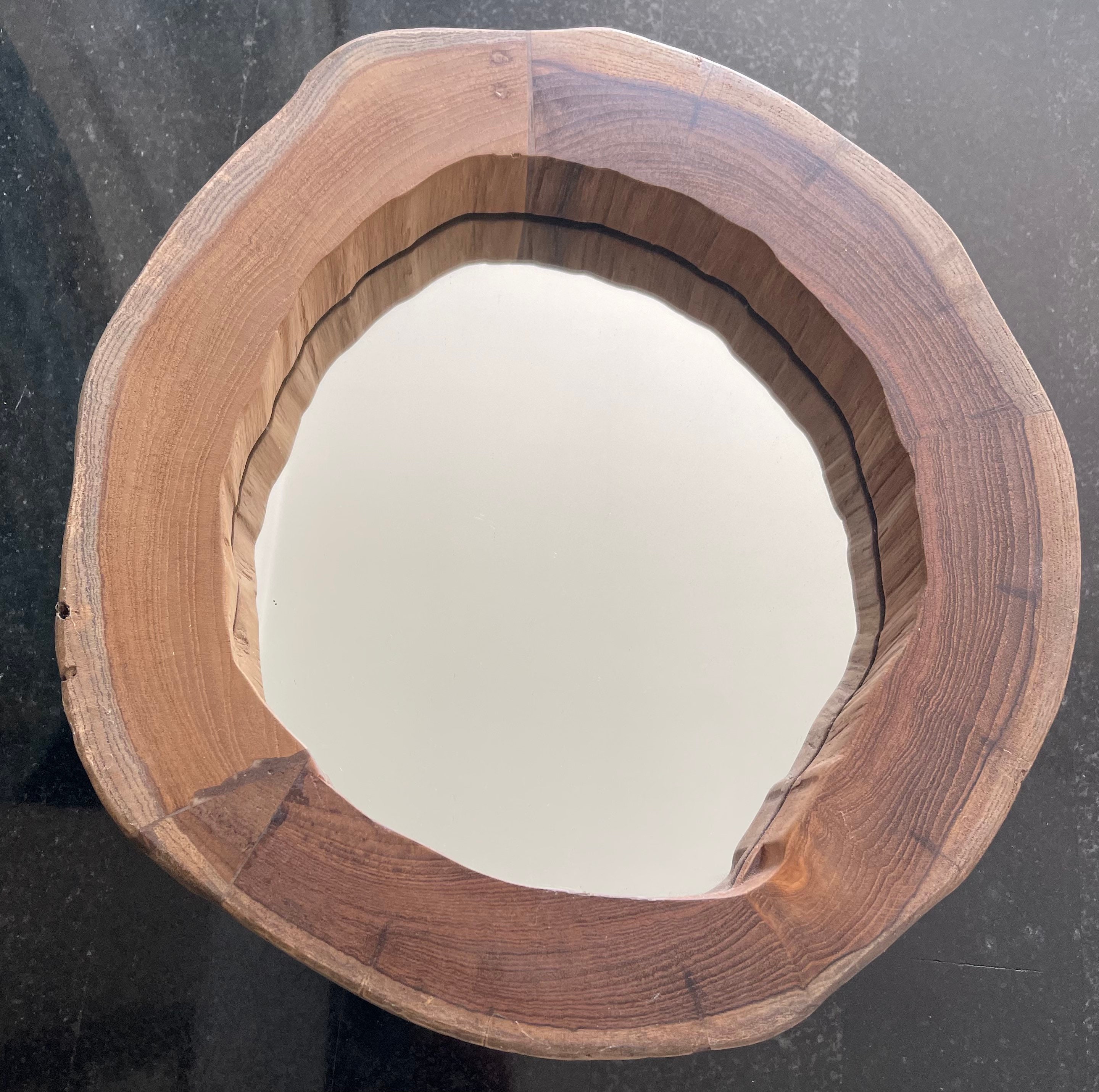 Teak Wood Mirror Frame Live Edge Wood Natural Teak Wood Wall Etsy