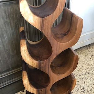 Teak Wine Rack Hand Carved Teak Wood Wine Holder