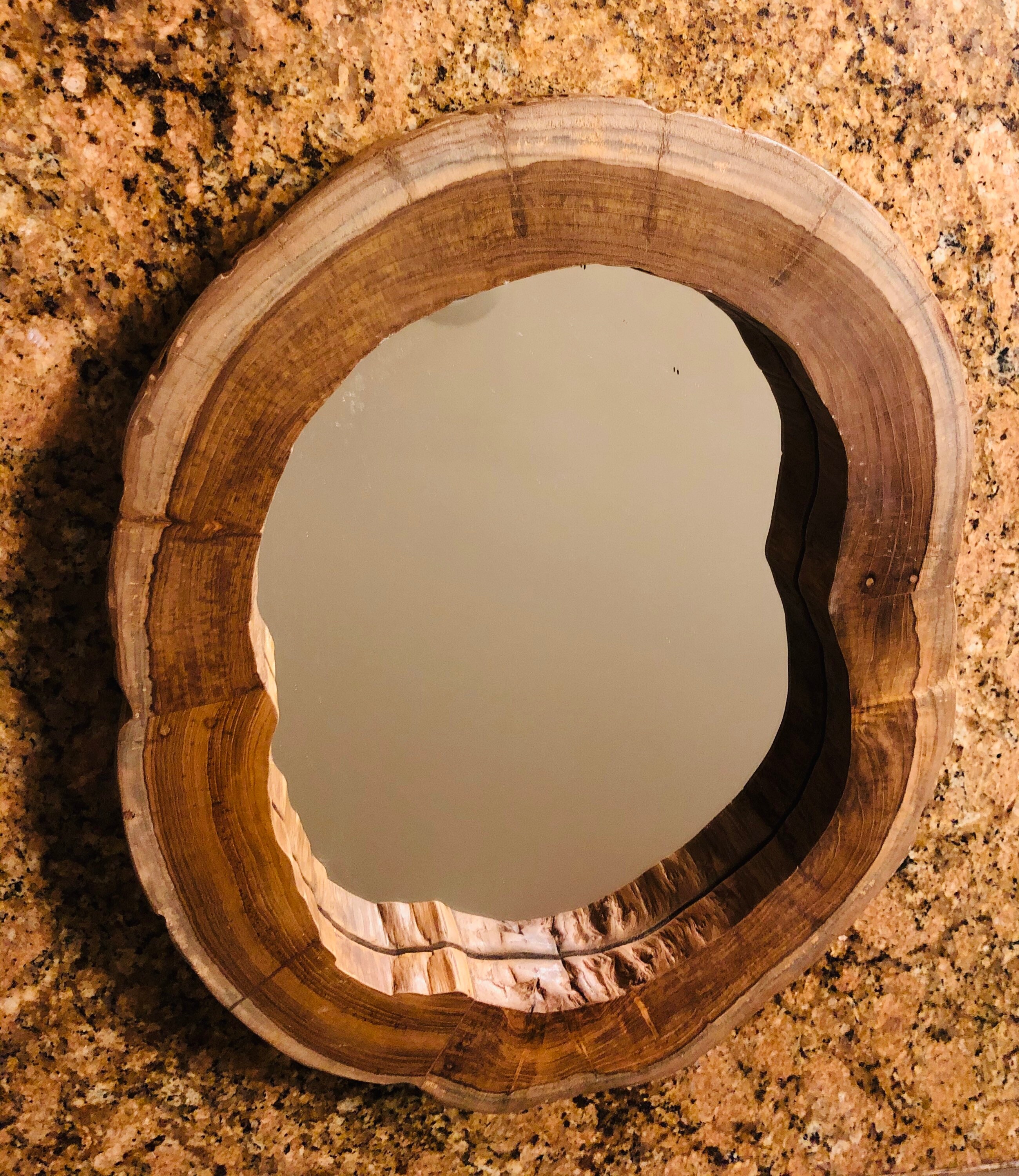 Teak Wood Mirror Frame Live Edge Wood Natural Teak Wood Wall Etsy