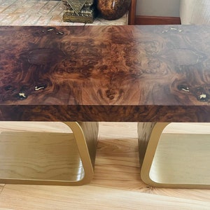 Custom Burl Wood Coffee Table Contemporary Console Table Burl Wood Desk Modern Furniture Made in USA