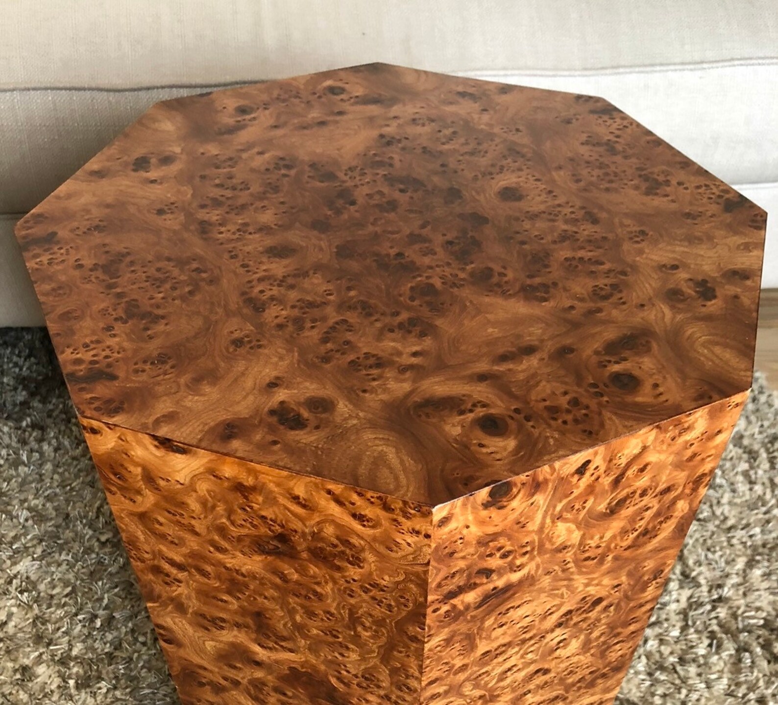 Genuine Burl Wood Octagon Coffee Table Mid Century Modern Etsy