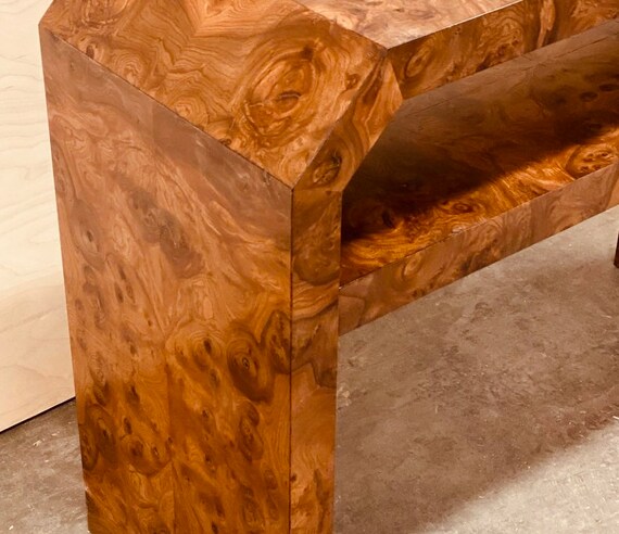 Genuine Burl Wood Console Table 1970s Retro Style Sofa Table Burl