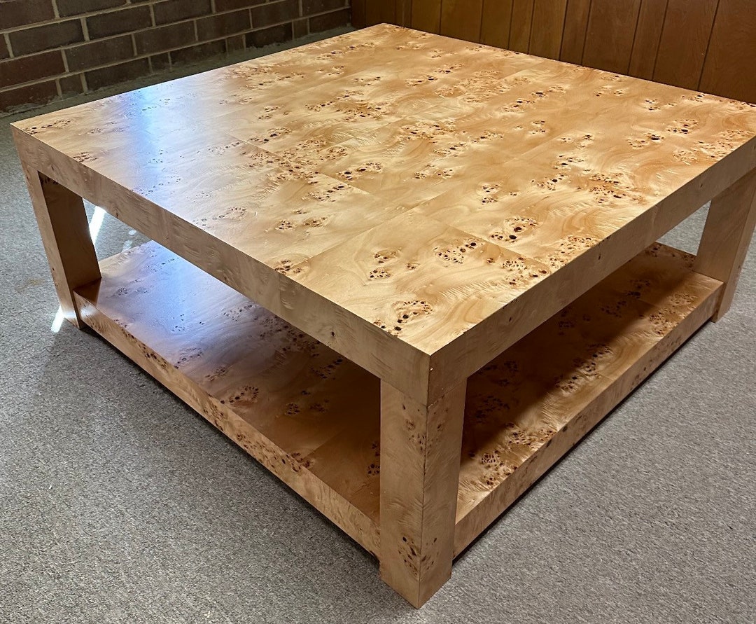Genuine Burl Wood Coffee Table Mid Century Modern 1970s