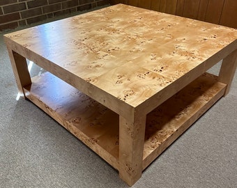 Burl Wood Coffee Table: Mid Century Modern Custom Furniture