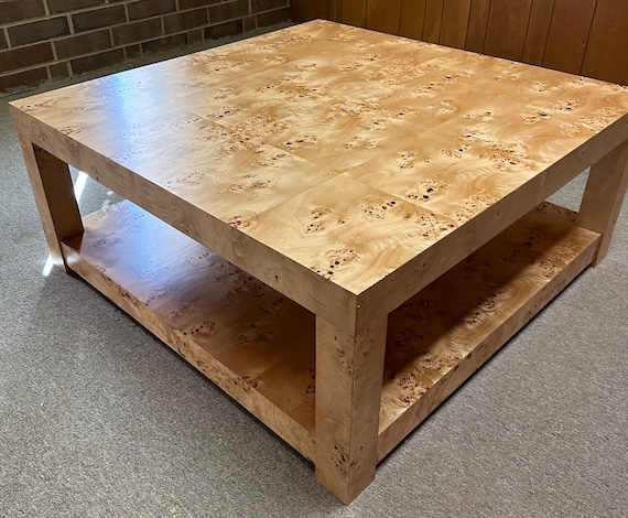 Burl Wood Coffee Table: Mid Century Modern Custom Furniture