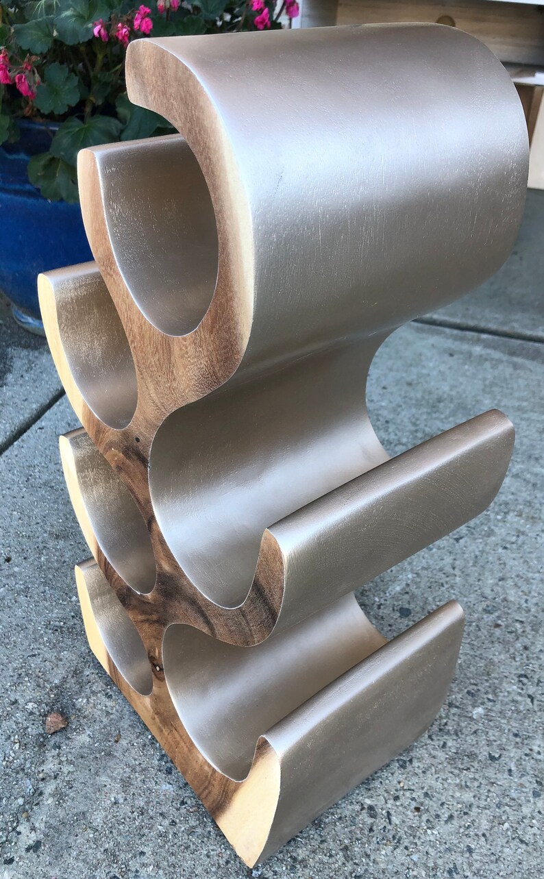 Teak Wine Rack Hand Carved Teak Wood Wine Holder Etsy