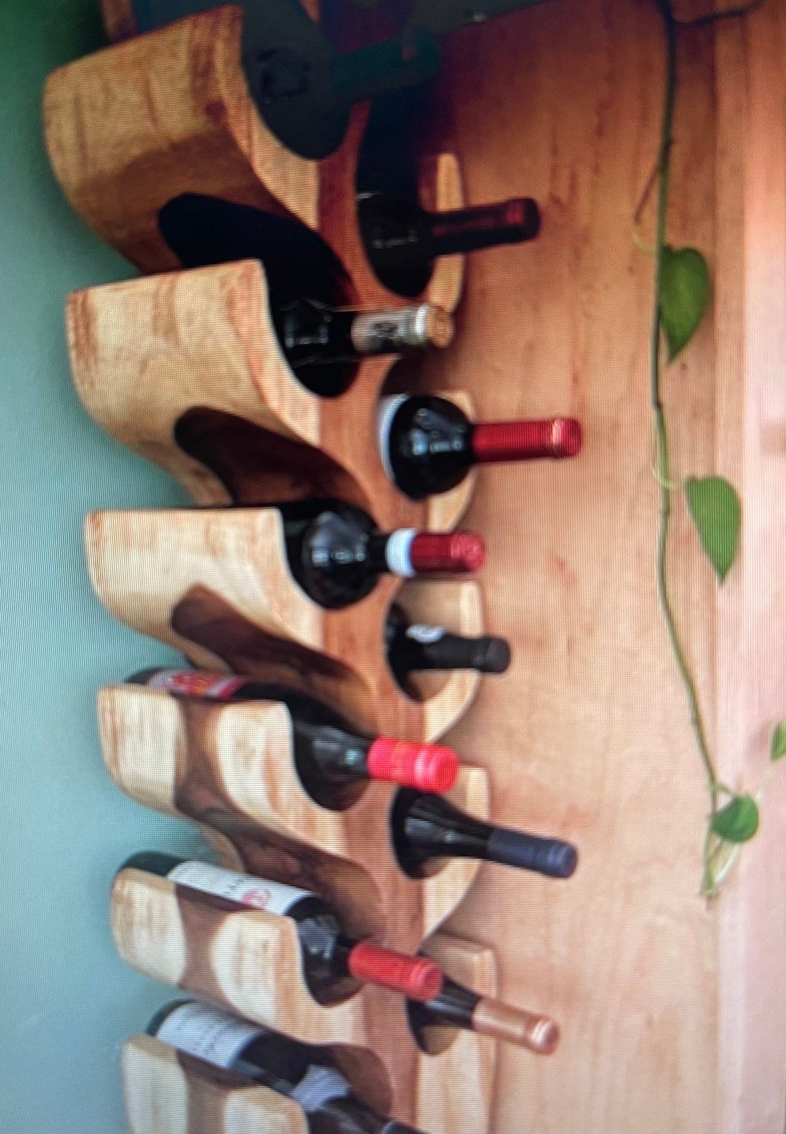 Teak Wine Rack Hand Carved Teak Wood Wine Holder Etsy