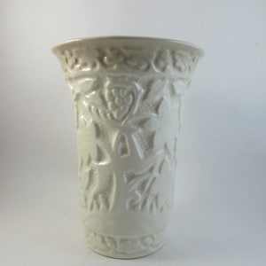 Vintage Crown Devon Art Deco Deer and Foliage Vase in Cream