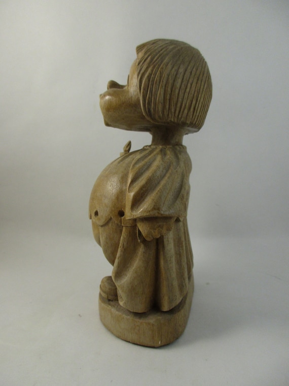 Vintage Carved Wooden Choirboy Figurine