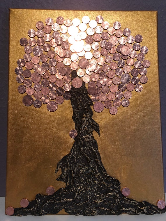 Money Tree 30 X 40 Cm | Etsy