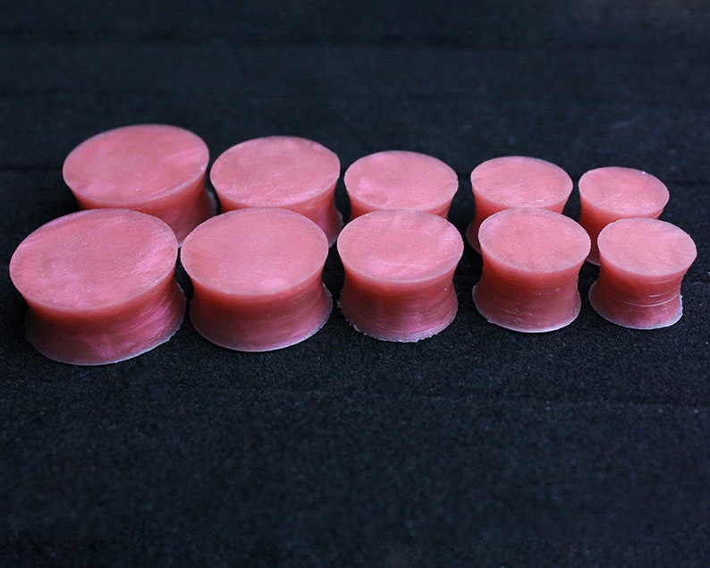 916 Red Plug 78 58 PAIR silicone Ear PlugsGauges 12 34