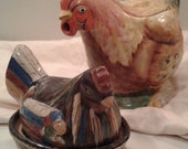 Vintage Chicken pitcher Kitchen Dish Antique Farm Hen