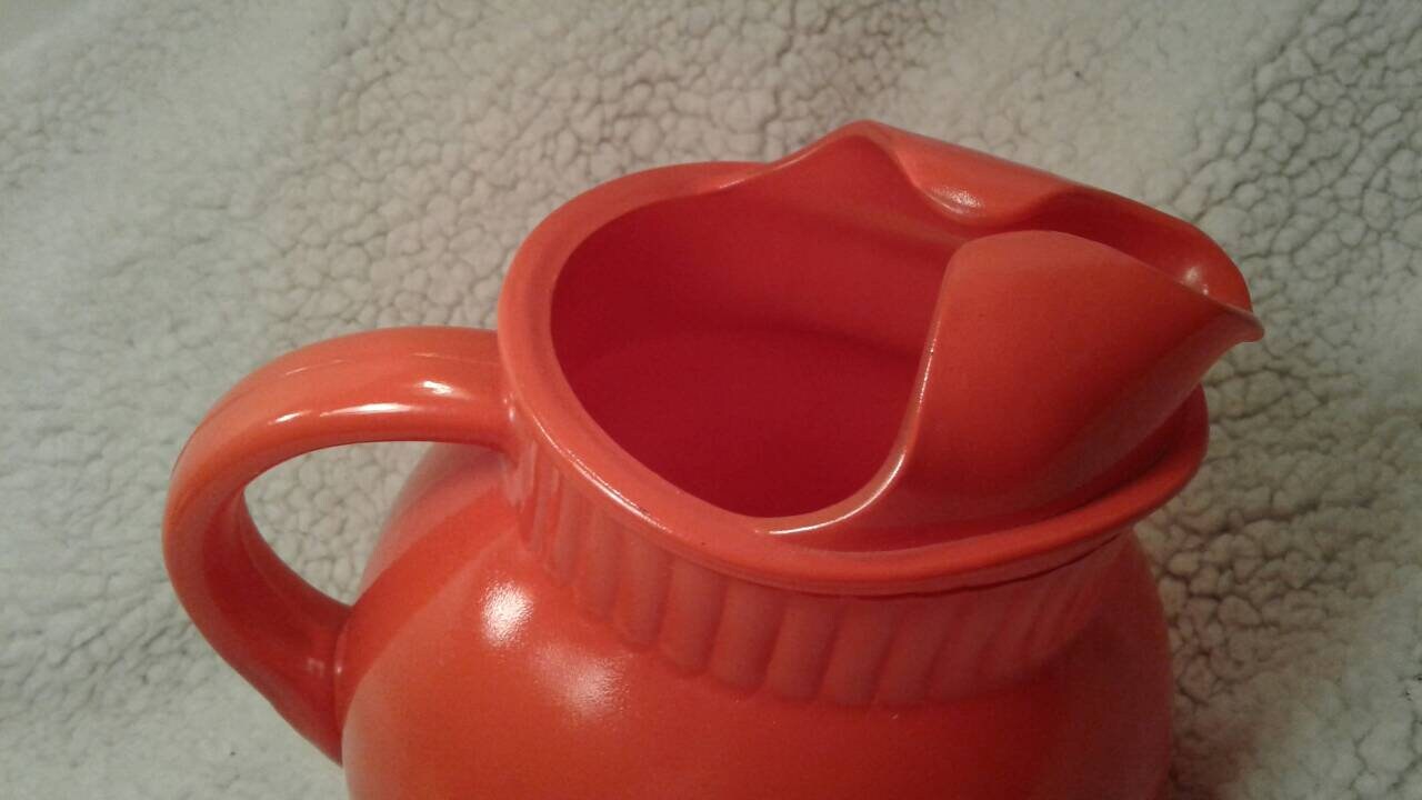 Vintage Pitcher Orange Water Pitcher 1950s Vintage Kitchenware Etsy