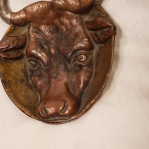 Antique Bull Artwork Antique Western Bull Art Antique Ashtray Antique Wild west Art Antique Cast Iron Bull Ashtray Antique Cowboy