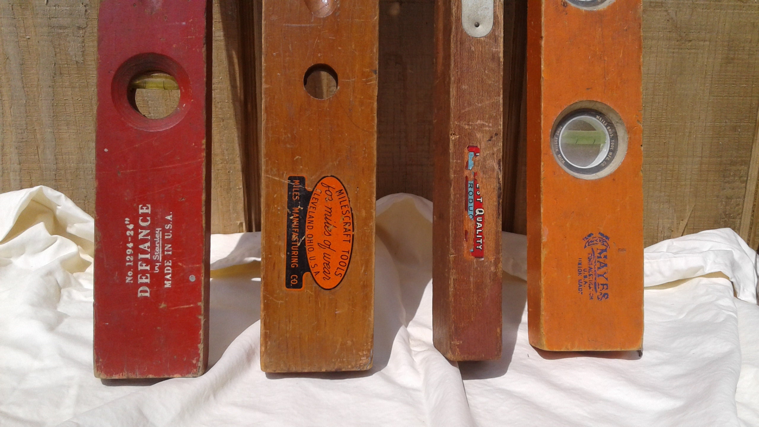 Vintage Carpenters Levels Antique Construction Set of 4 Etsy
