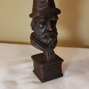 Antique Woodcarving Bust Antique Woodworking Art Antique German Woodcraft Antique Black Forest Woodcarving