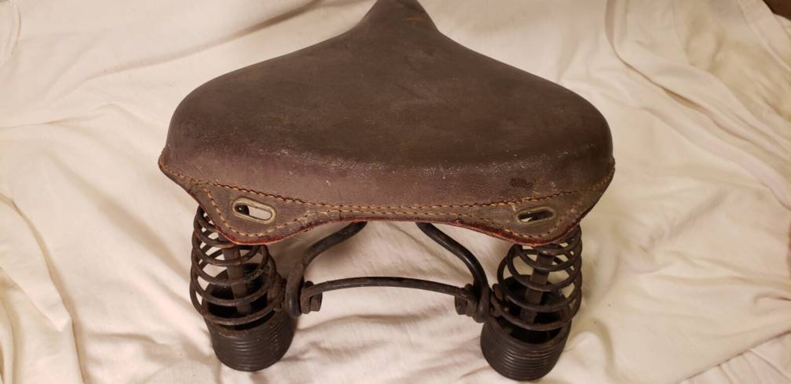 Antique Bicycle Seat Antique Troxel Bicycle Seat Antique Cycle Etsy