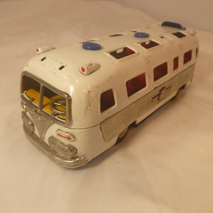1950s Japanese Sight Seeing Bus Toy, Vintage Bus Toy