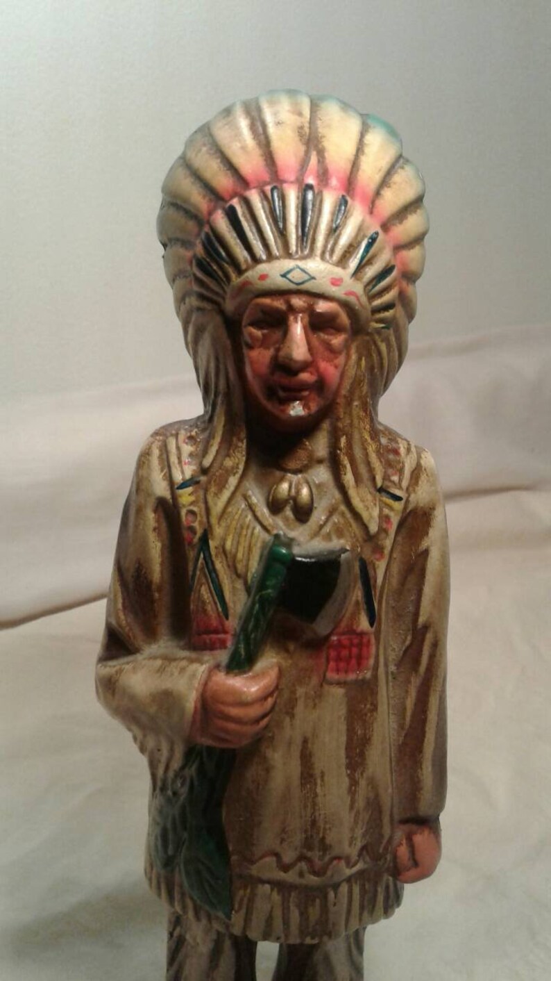 Vintage Native American Statue Vintage Indian Ceramic Figurine Etsy