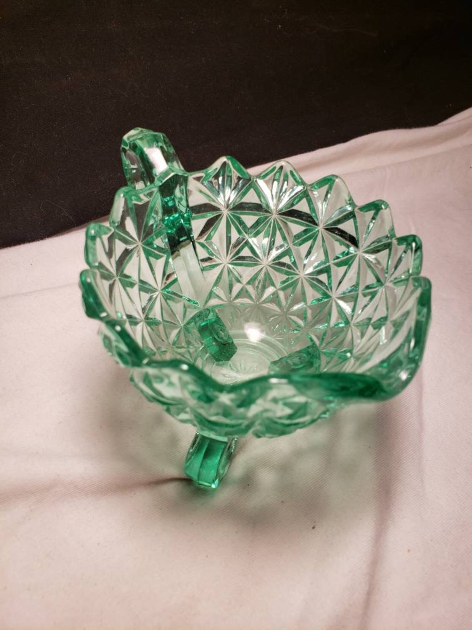 Vintage Green Glass Dish Antique Green Glass Bowl Antique Etsy