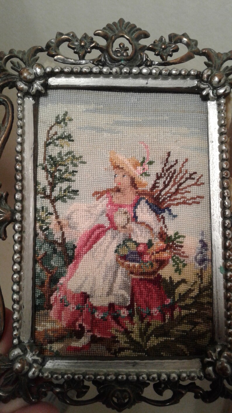 Vintage Micro Needlepoint Art Antique Sewing Artwork Etsy