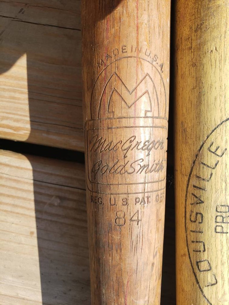 Antique Baseball Bats Antique Macgregor Goldsmith Bat Antique Etsy