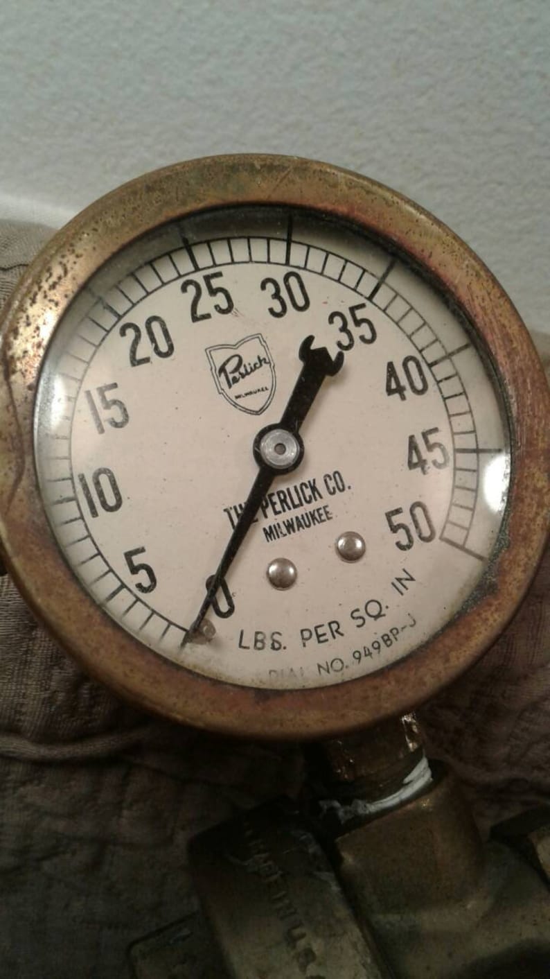 Antique Brewery Gauges Antique Brass Antique Gauge Steam punk Vintage Gauges Perlick Brass Company Milwaukee Wisconsin