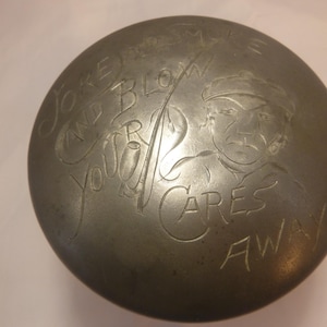 Antique Asian Etched Tobacco Humidor, Antique Tobacco Art, Antique Humidor