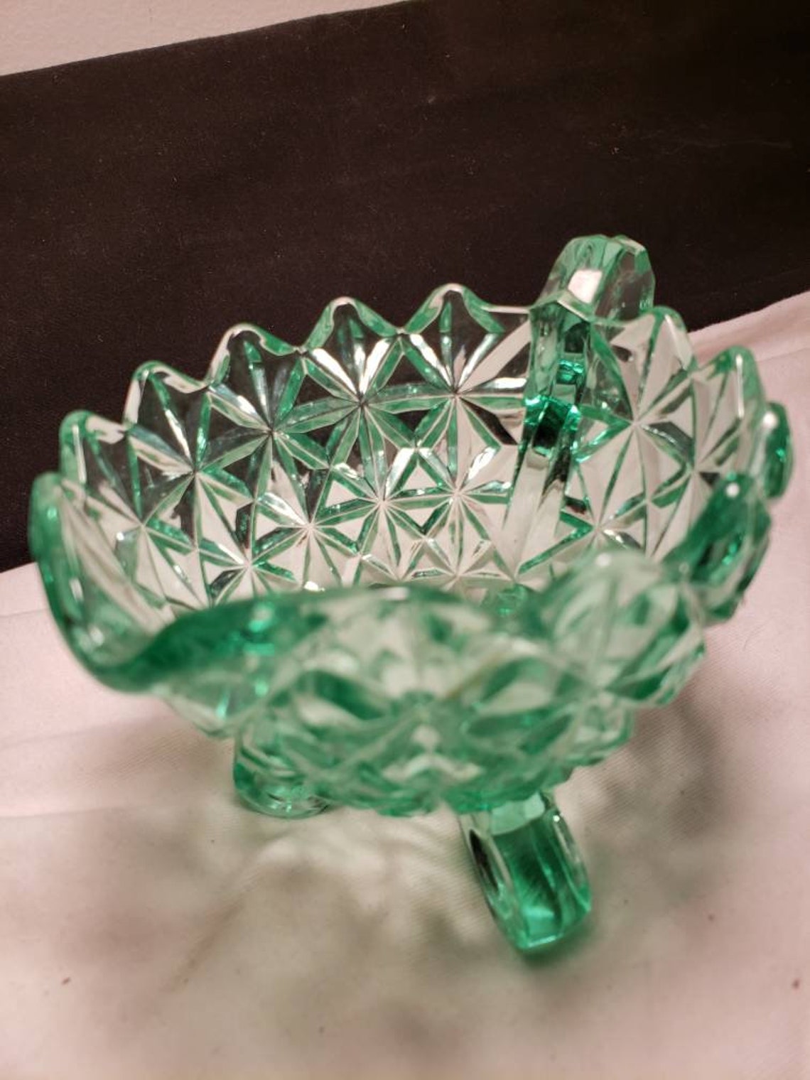 Vintage Green Glass Dish Antique Green Glass Bowl Antique Etsy