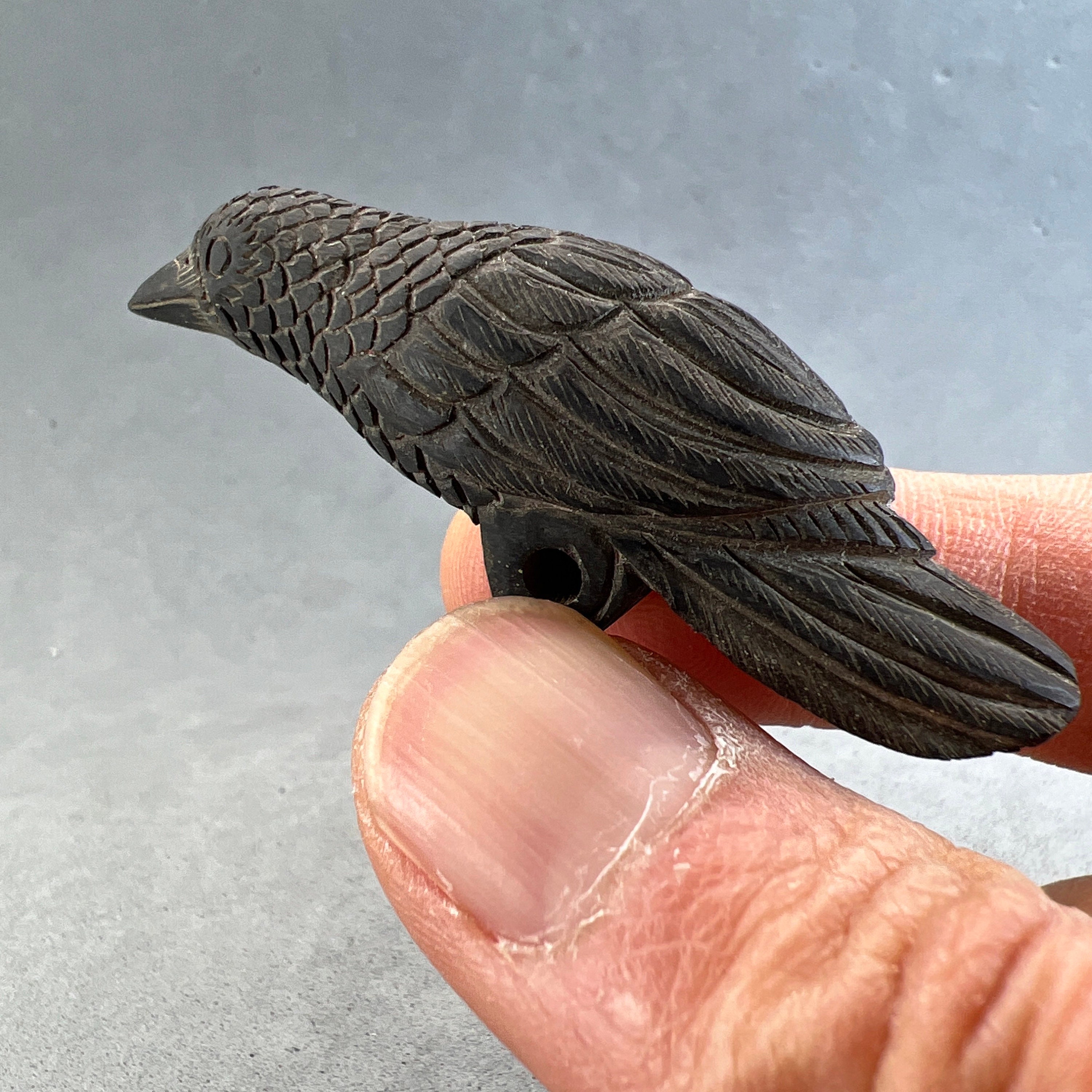 Dark Wood Carving: Dark Wood Carving of a Raven Black Wood - Etsy