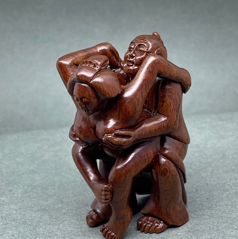 very rare Hand carved Boxwood erotic figure