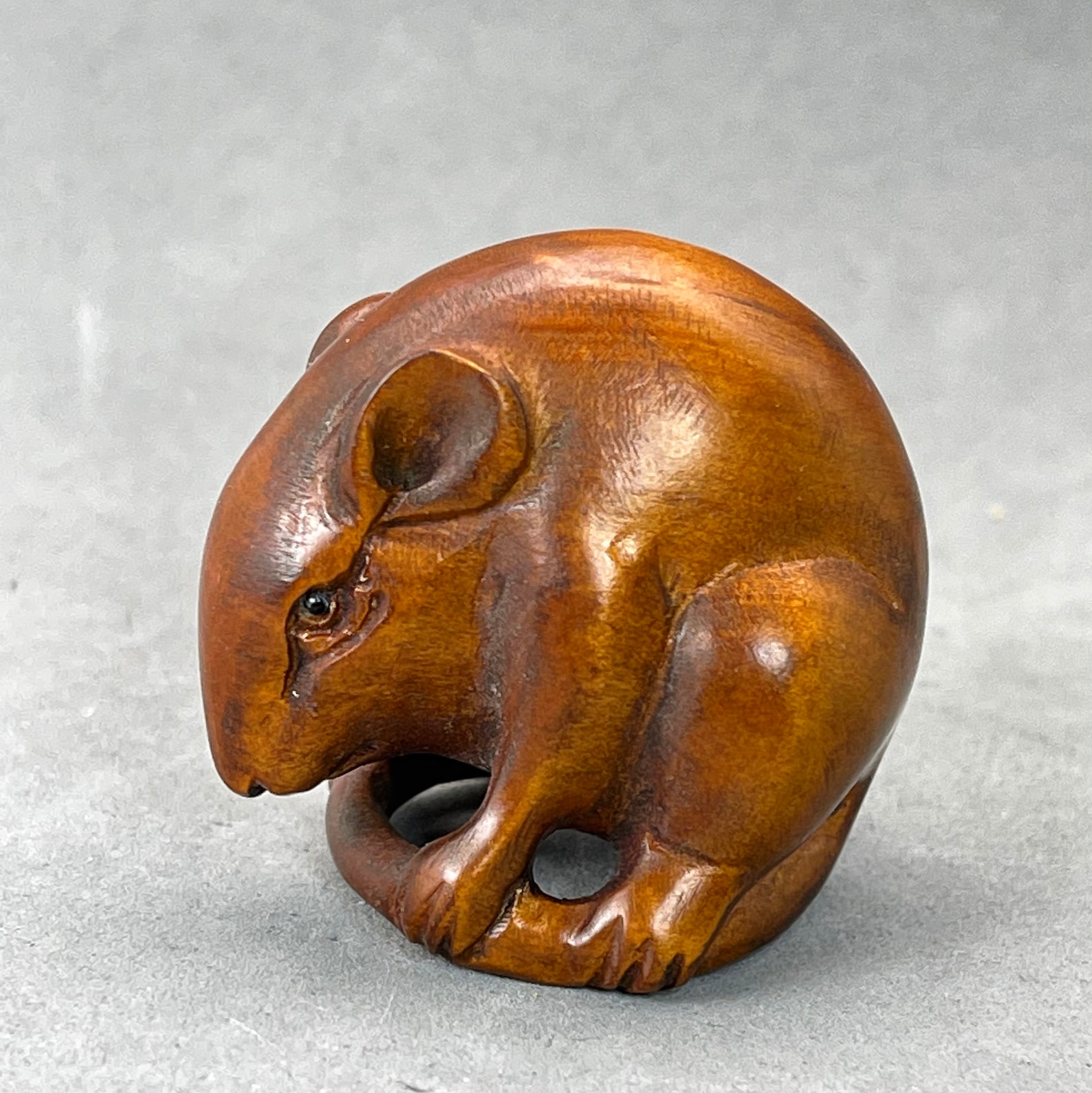 Hand carved Boxwood mouse represents harvest and wealthy Etsy
