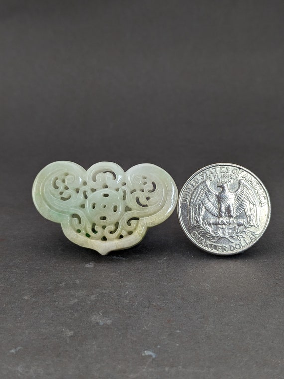 Hand carved jade charm: flowers, a symbol of tran… - image 4