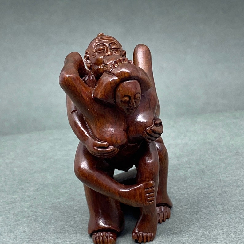 very rare Hand carved Boxwood erotic figure