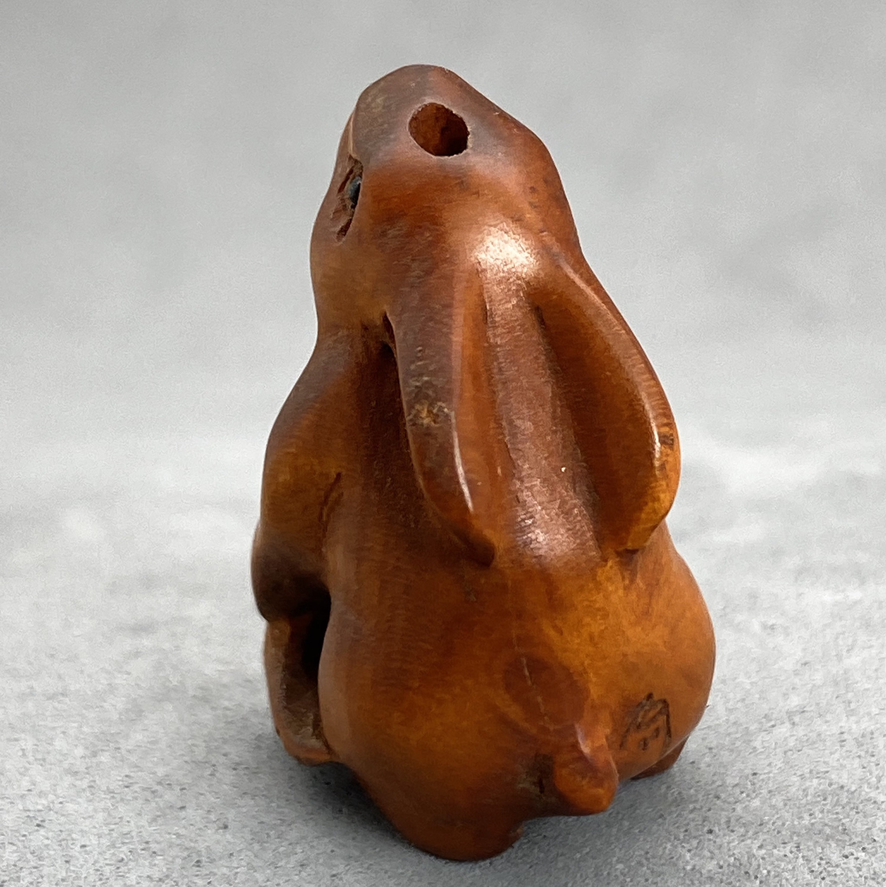 Boxwood Rabbit One Hand Carved Boxwood Ojime: Bunny Rabbit Hare Year of - Etsy