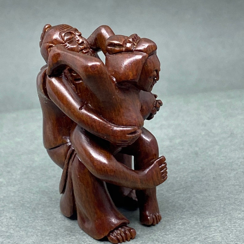 very rare Hand carved Boxwood erotic figure