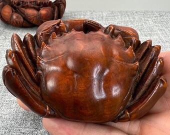 手彫りのツゲのカニの置物、木彫りのティーペット - Etsy 日本 手彫りのツゲのカニの置物、木彫りのティーペット - Etsy 日本