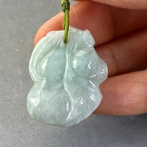 Jade carving: natural jade pendant, hand carved and polished, jade charm, natural color, Burmese jade, jadeite, fei cui, jade peach #81