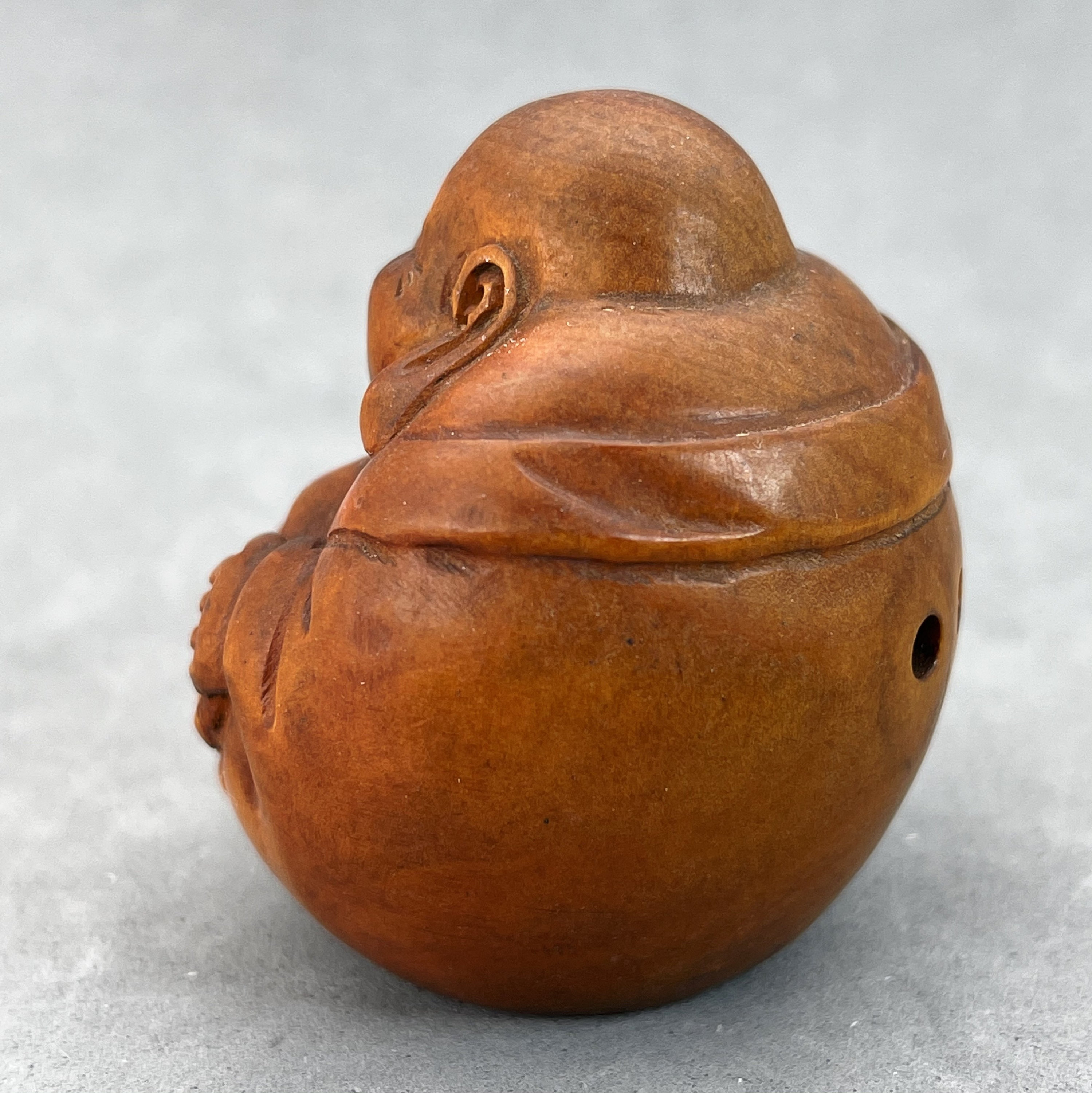 Hand Carved Boxwood Happy Buddha, Hotei, Happy Buddha