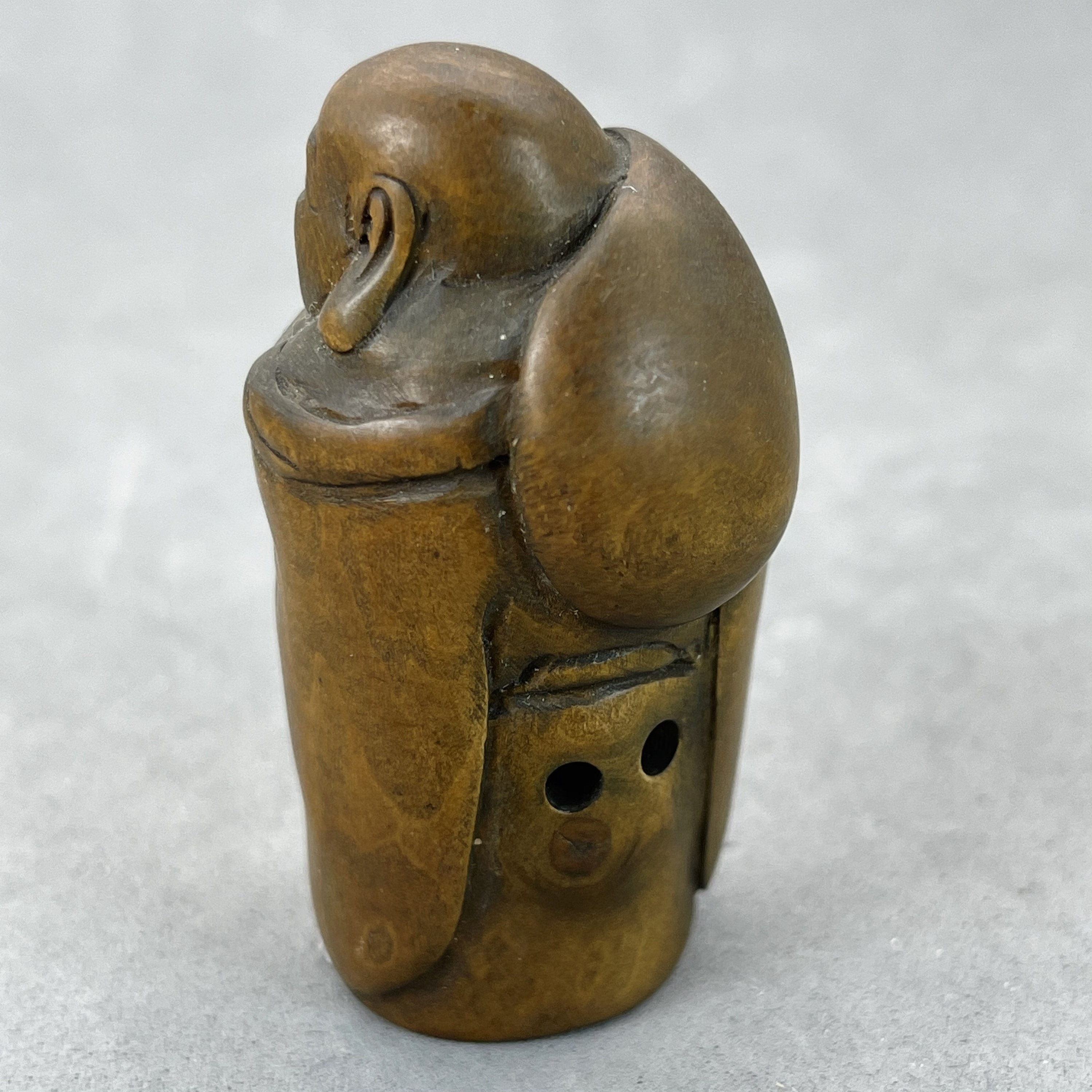 Hand Carved Boxwood Happy Buddha, Hotei, Happy Buddha