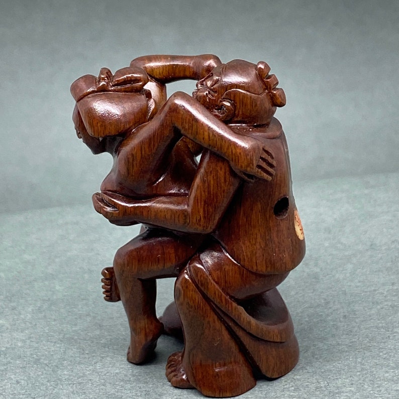 very rare Hand carved Boxwood erotic figure