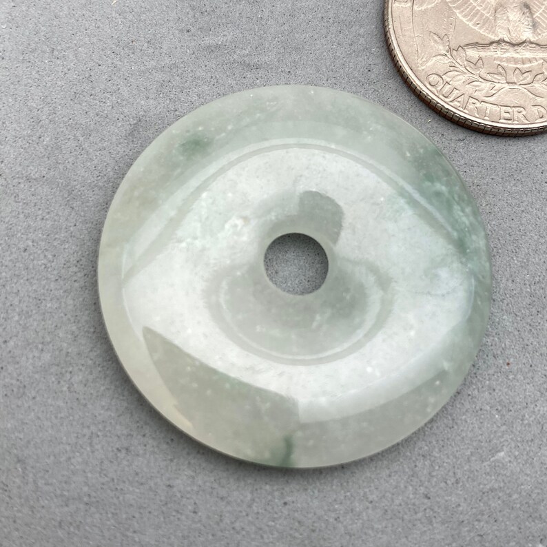 green jadeite donut natural color jadeite donut 1 Hand polished green jade donut