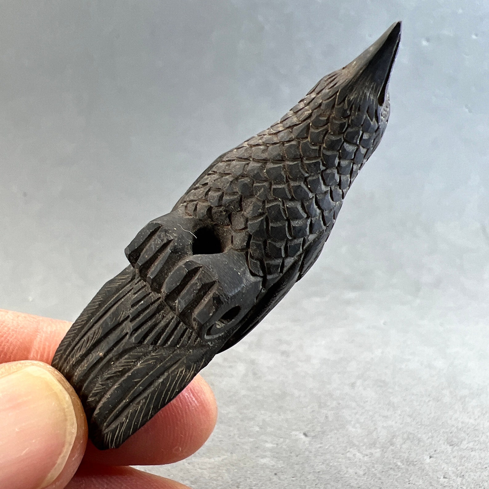 Dark Wood Carving: Dark Wood Carving of a Raven Black Wood - Etsy