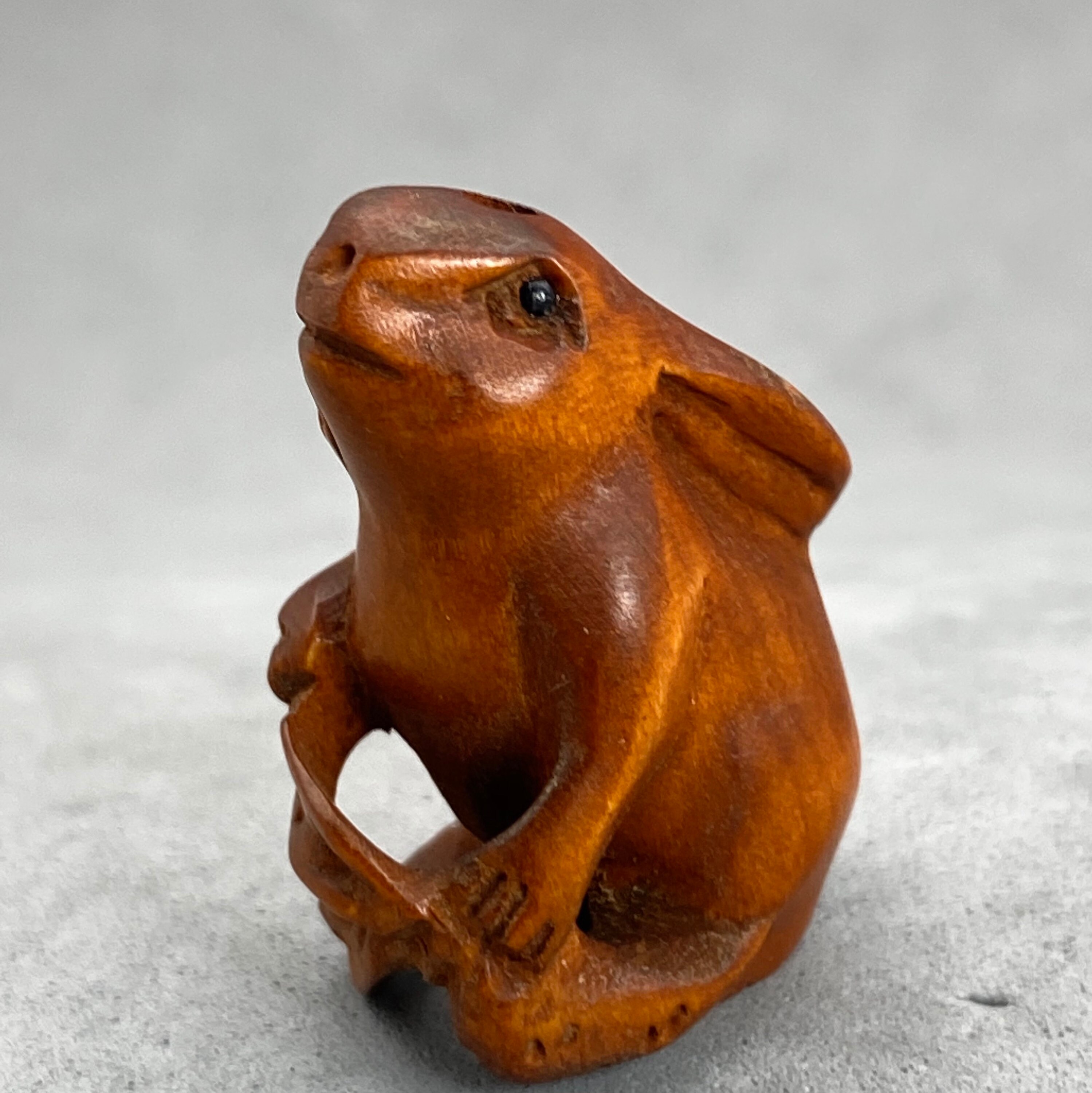 Boxwood Rabbit One Hand Carved Boxwood Ojime: Bunny Rabbit Hare Year of - Etsy