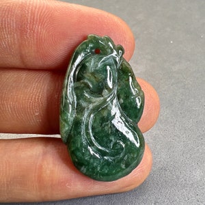 Jade carving: natural jade pendant, hand carved and polished, jade charm, natural color, Burmese jade, jadeite, fei cui, jade gourd #84