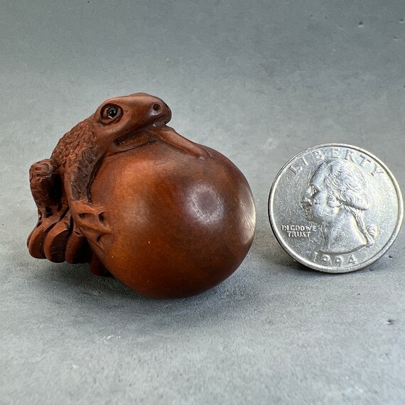 Japanese boxwood carved rat netsukes, group of four with hardwood stand, signed in Antique Figures